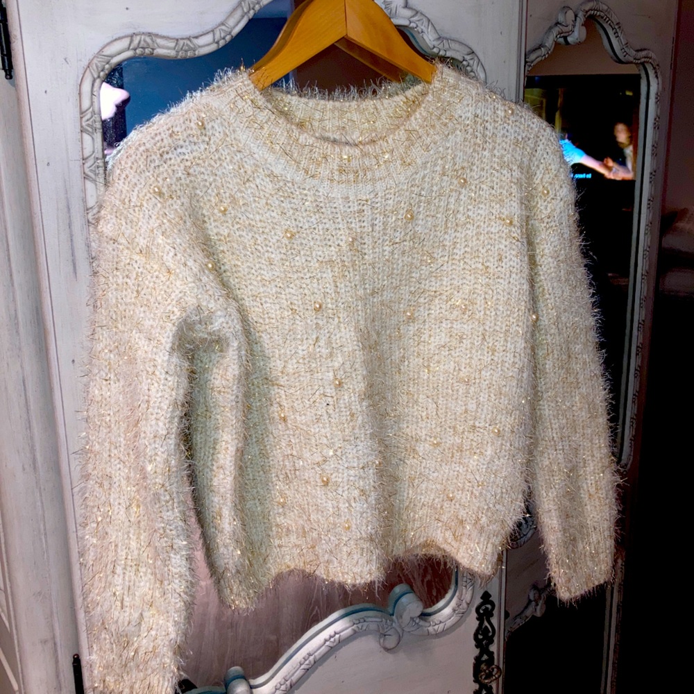 Papaya Sparkly Sweater
